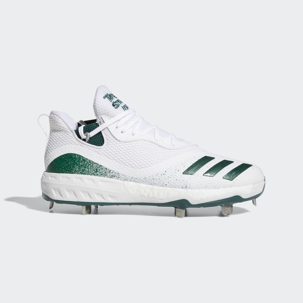 Adidas Men's Icon V Baseball Cleats White/Green/Silver Metal Ireland G28239